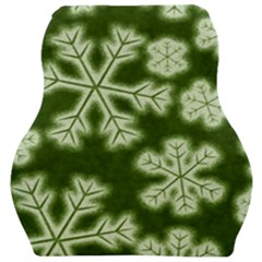 Snowflakes And Star Patterns Green Frost Car Seat Velour Cushion  by artworkshop