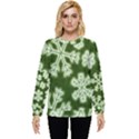 Snowflakes And Star Patterns Green Frost Hidden Pocket Sweatshirt View1