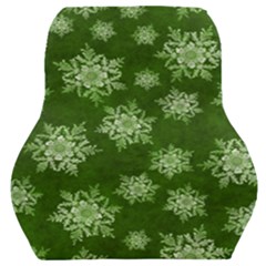 Snowflakes And Star Patterns Green Snow Car Seat Back Cushion  by artworkshop