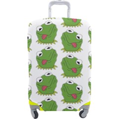 Kermit The Frog Pattern Luggage Cover (large) by Valentinaart