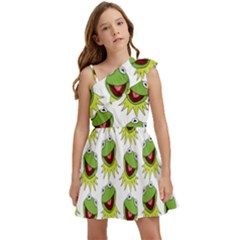 Kermit The Frog Kids  One Shoulder Party Dress by Valentinaart