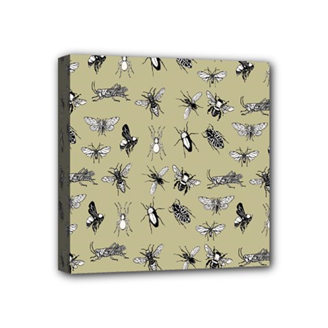 Insects Pattern Mini Canvas 4  X 4  (stretched) by Valentinaart