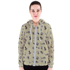 Insects Pattern Women s Zipper Hoodie by Valentinaart