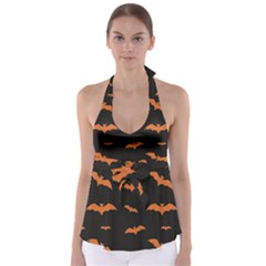 Bat Pattern Babydoll Tankini Top by Valentinaart