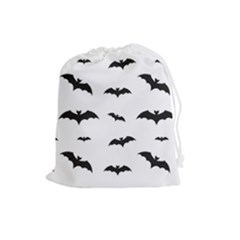 Bat Pattern Drawstring Pouch (large) by Valentinaart