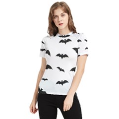 Bat Pattern Women s Short Sleeve Rash Guard by Valentinaart