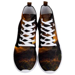 Sunset Forest Fall Sunbeams Nature Men s Lightweight High Top Sneakers by danenraven