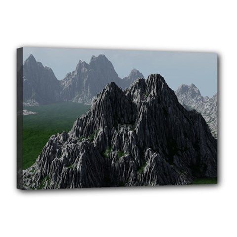 Terrain Mountain Rock Landscape Mountains Nature Canvas 18  X 12  (stretched) by danenraven