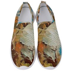 Abstract Mountains Landscape Tabloid Texture Men s Slip On Sneakers by danenraven