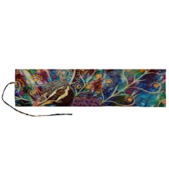 Peacock Mixed Media Bird Animal Roll Up Canvas Pencil Holder (l) by danenraven