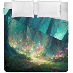 Magical Forest Forest Painting Fantasy Duvet Cover Double Side (king Size) by danenraven