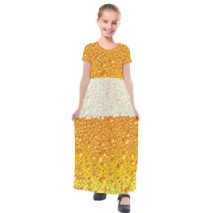 Bubble Beer Kids  Short Sleeve Maxi Dress by artworkshop