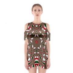 Christmas-kaleidoscope Shoulder Cutout One Piece Dress by artworkshop