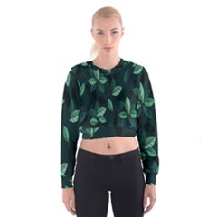 Leaves Pattern Cropped Sweatshirt by artworkshop