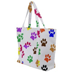 Pawprints Zip Up Canvas Bag by artworkshop