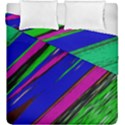 Diagonal Green Blue Purple And Black Abstract Art Duvet Cover Double Side (King Size) View1