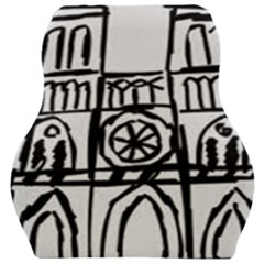 Gold Foil Notre Dame Car Seat Velour Cushion  by artworkshop