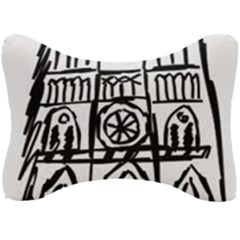 Gold Foil Notre Dame Seat Head Rest Cushion by artworkshop