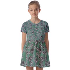 Forest Of Silver Pagoda Vines Kids  Short Sleeve Pinafore Style Dress by pepitasart