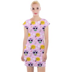 Skullsun Cap Sleeve Bodycon Dress by Sparkle