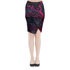 Granite Glitch Midi Wrap Pencil Skirt by MRNStudios