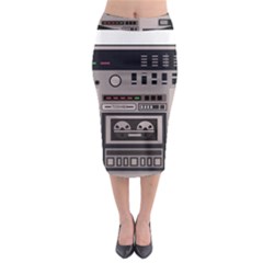 Cassette Recorder 80s Music Stereo Midi Pencil Skirt by Pakemis