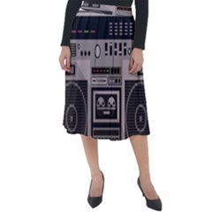 Cassette Recorder 80s Music Stereo Classic Velour Midi Skirt  by Pakemis