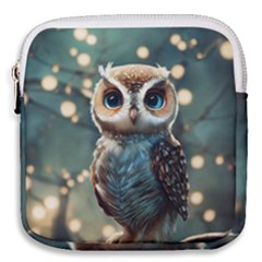 Owl Bird Bird Of Prey Ornithology Animal Mini Square Pouch by Pakemis