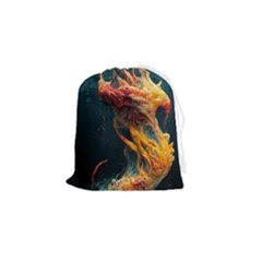 Flame Deep Sea Underwater Creature Wild Drawstring Pouch (small) by Pakemis