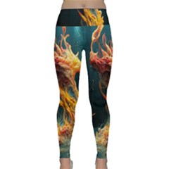 Flame Deep Sea Underwater Creature Wild Lightweight Velour Classic Yoga Leggings by Pakemis