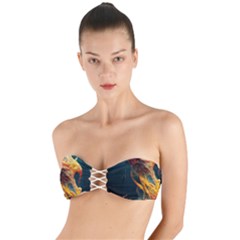 Flame Deep Sea Underwater Creature Wild Twist Bandeau Bikini Top by Pakemis