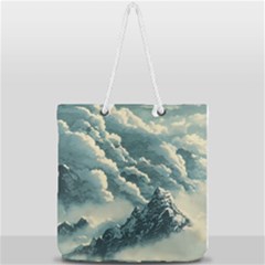 Mountains Alps Nature Clouds Sky Fresh Air Full Print Rope Handle Tote (large) by Pakemis