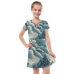 Mountains Alps Nature Clouds Sky Fresh Air Kids  Cross Web Dress by Pakemis