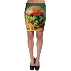 Hamburger Cheeseburger Burger 3d Render Snack Bodycon Skirt by Pakemis