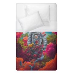 Astronaut Universe Planting Flowers Cosmos Galaxy Duvet Cover (single Size) by Pakemis