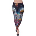 Astronaut Universe Planting Flowers Cosmos Galaxy Velvet Leggings View1