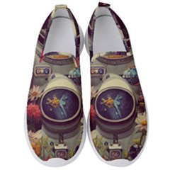 Astronaut Universe Planting Flowers Cosmos Art Men s Slip On Sneakers by Pakemis