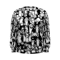 Graffiti Spray Can Characters Seamless Pattern Women s Sweatshirt by Pakemis