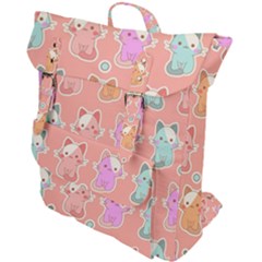 Cute Kawaii Kittens Seamless Pattern Buckle Up Backpack by Pakemis