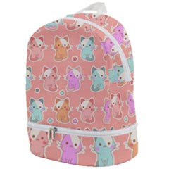 Cute Kawaii Kittens Seamless Pattern Zip Bottom Backpack by Pakemis