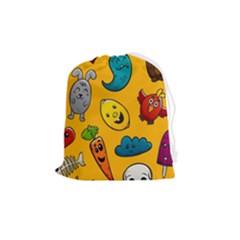 Graffiti Characters Seamless Ornament Drawstring Pouch (medium) by Pakemis