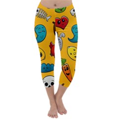 Graffiti Characters Seamless Ornament Capri Winter Leggings  by Pakemis