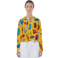 Graffiti Characters Seamless Ornament Women s Slouchy Sweat by Pakemis