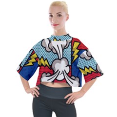 Rays Smoke Pop Art Style Vector Illustration Mock Neck Tee by Pakemis