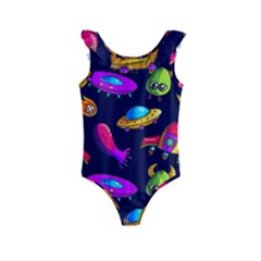 Space Pattern Kids  Frill Swimsuit by Pakemis