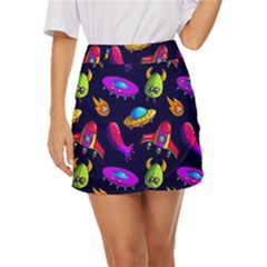 Space Pattern Mini Front Wrap Skirt by Pakemis