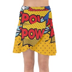 Pow Word Pop Art Style Expression Vector Wrap Front Skirt by Pakemis