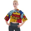 Pow Word Pop Art Style Expression Vector Mock Neck Tee View1