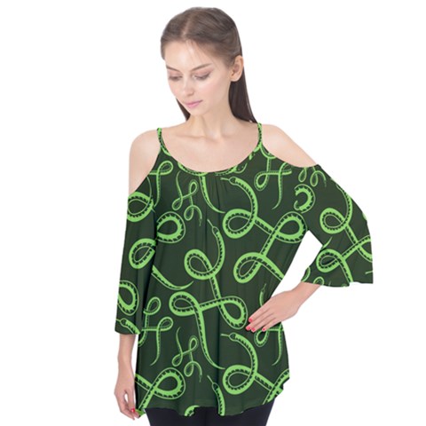 Snakes Seamless Pattern Flutter Tees by Pakemis