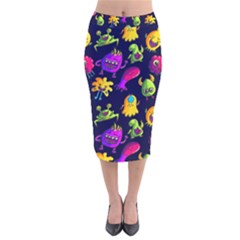 Space Patterns Velvet Midi Pencil Skirt by Pakemis